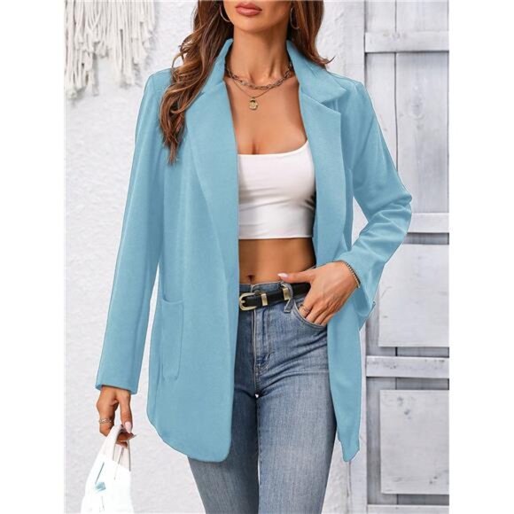 Women Solid Color Simple Blazer Jacket For Daily Work Outfits - Picture 1 of 5